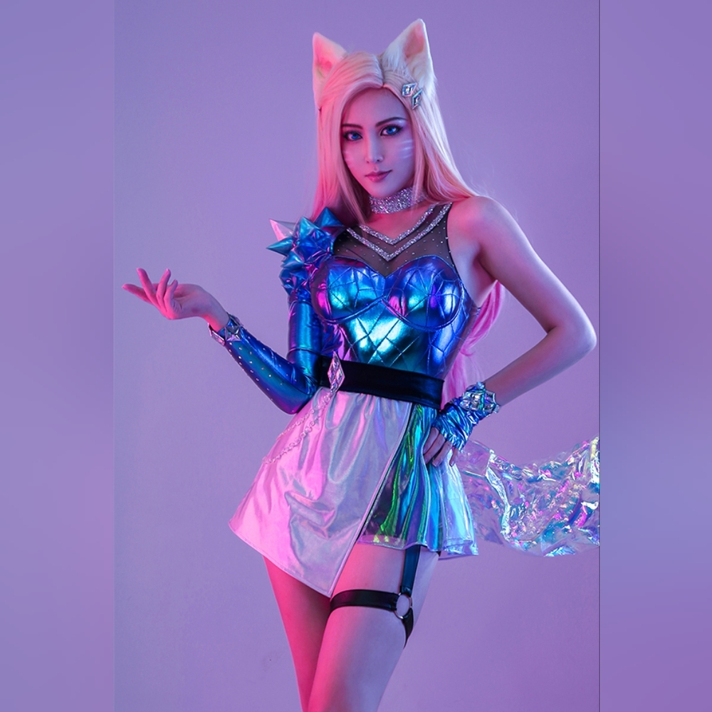League of Legends LOL Girls New Skin Ahri K/DA ALL OUT Idol Gradient Mixed Royal